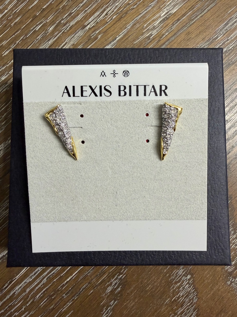Alexis Bittar 14K Gold Plated Solanales Crystal Spear Stud Earrings